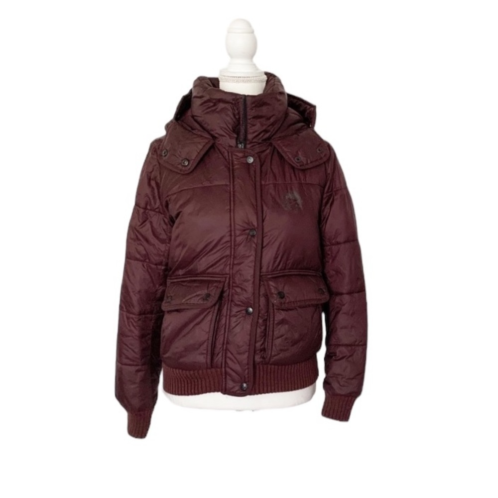 Abercrombie & Fitch Maroon Puffer Coat Size XS